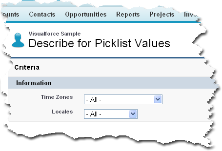 Visualforce Page for Describe Sobject Result picklist